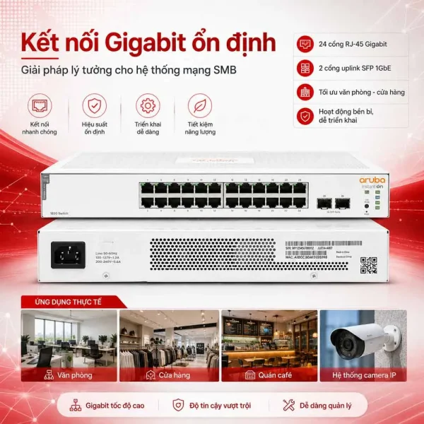 Thiết bị chuyển mạch Aruba Instant On 1830 8G – JL811A