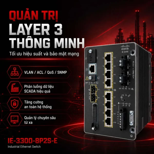 Switch công nghiệp Cisco IE-3300-8P2S-E