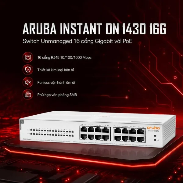 Thiết bị chuyển mạch Aruba Instant On 1430 16G – R8R48A