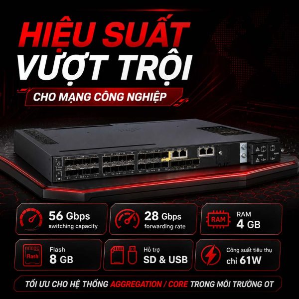 Switch công nghiệp Cisco IE-9310-26S2C-E, 24x 1GE SFP, 4x SFP