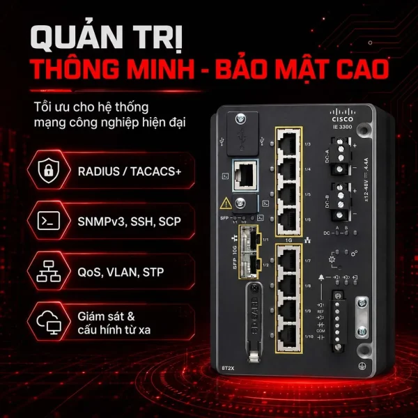 Switch công nghiệp Cisco IE-3300-8T2X-E