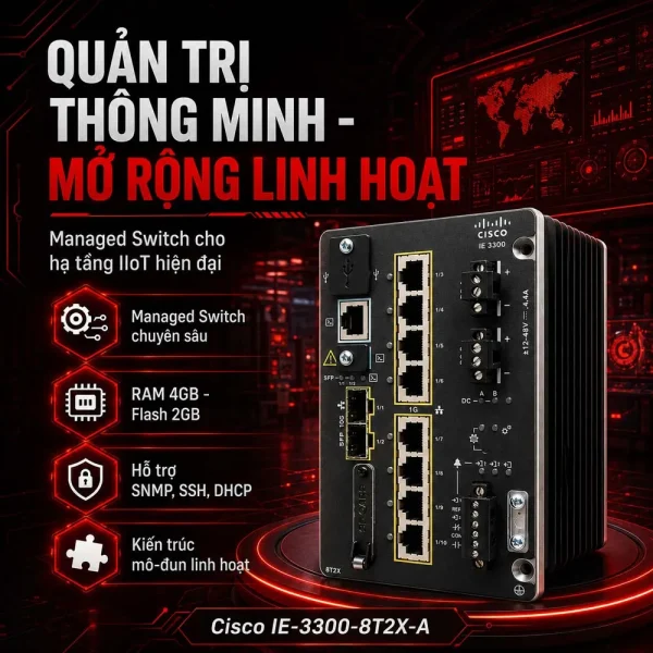 Switch công nghiệp Cisco IE-3300-8T2X-A