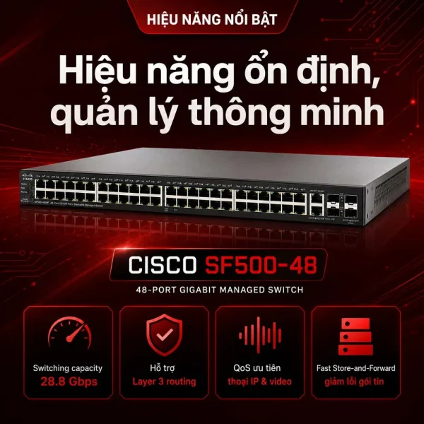 Switch chia mạng Cisco SF500-48 48Port 10/100Mbps