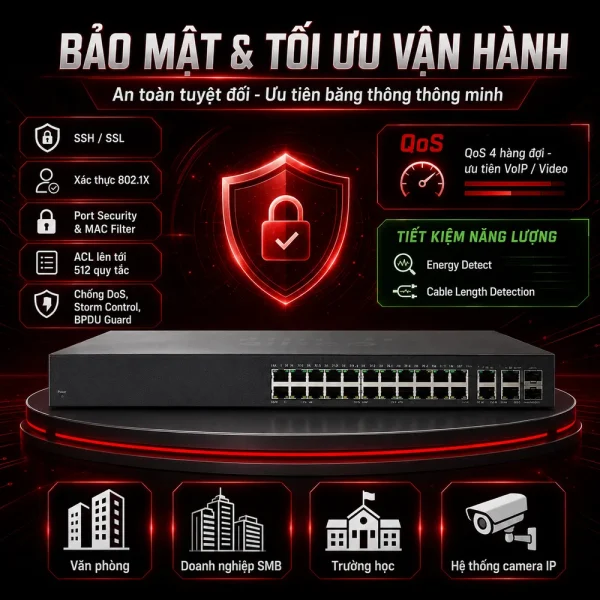 Switch chia mạng Cisco SG300-20 20Port 10/100/1000Mbps