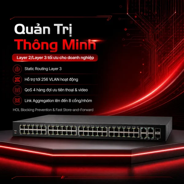 Switch chia mạng Cisco SG300-52MP 52Port 10/100/1000Mbps