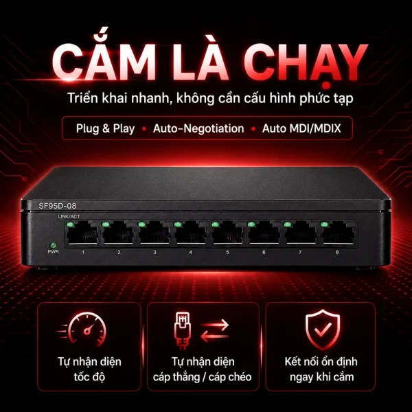 Switch chia mạng Cisco 8port 10/100Mbps SF95D-08