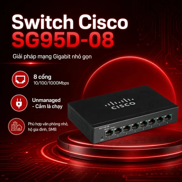 Switch chia mạng Cisco 8port 10/100/1000Mbps SG95D-08