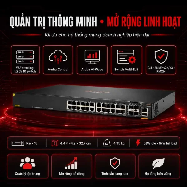 Switch Aruba JL666A 6300F 24G CL4 PoE 4SFP56