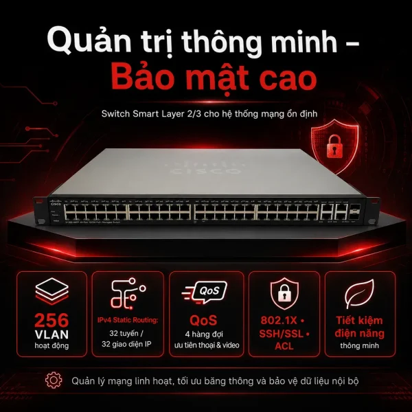 Switch chia mạng Cisco 48-port 10/100Mbps SF300-48