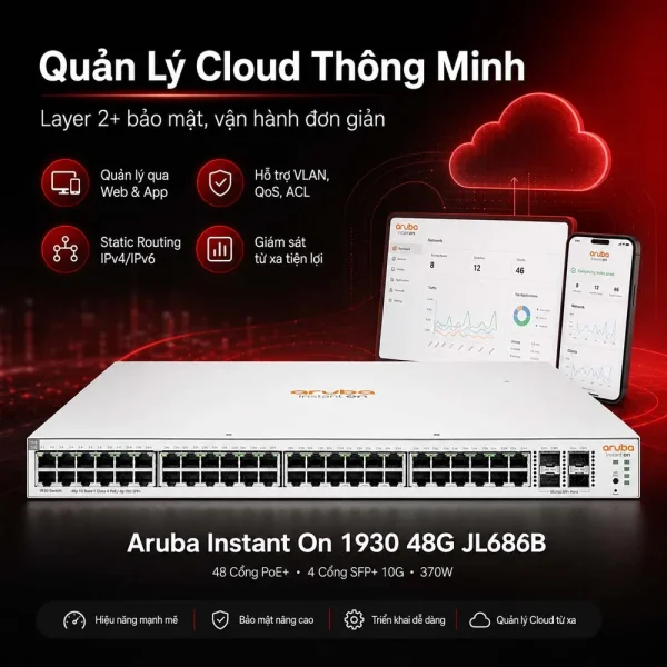 Thiết bị chuyển mạch Aruba Instant On 1930 48G – JL686B