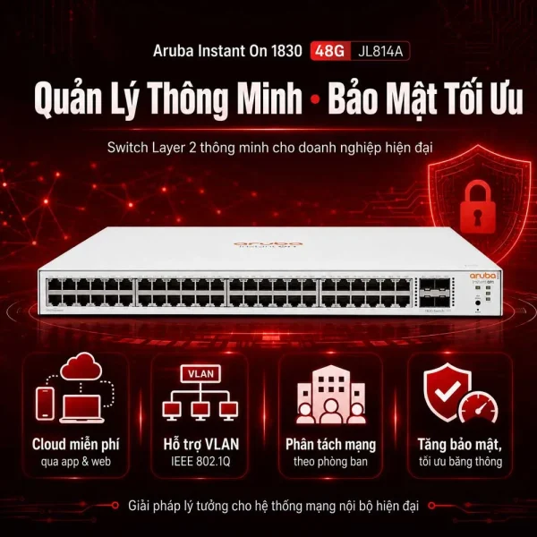 Thiết bị chuyển mạch Aruba Instant On 1830 48G – JL814A
