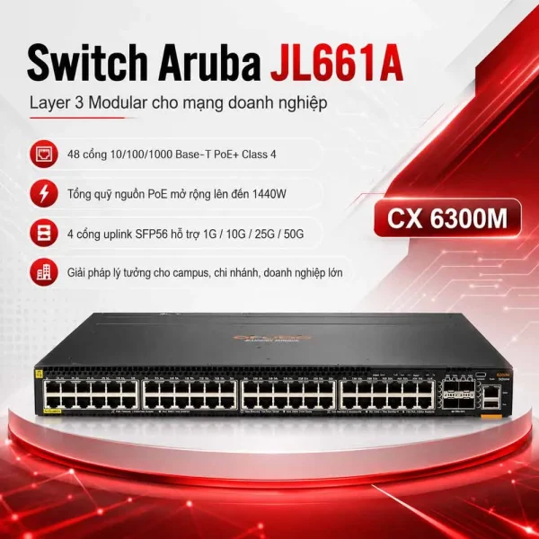 Switch Aruba JL661A 6300M 48G CL4 PoE 4SFP56