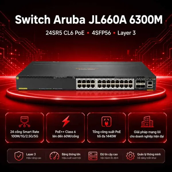 Switch Aruba JL660A 6300M 24SR5 CL6 PoE 4SFP56