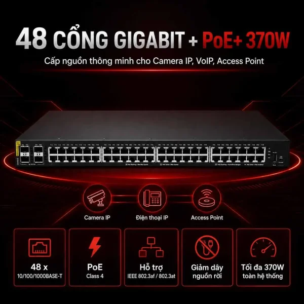 Switch Aruba R8N85A 6000 48G CL4 PoE 4SFP 370W