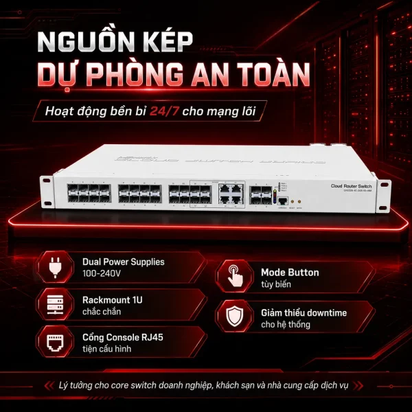 Switch chia mạng Mikrotik CRS328-4C-20S-4S+RM