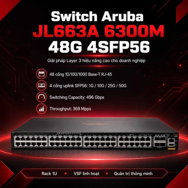 Switch Aruba JL663A 6300M 48G 4SFP56
