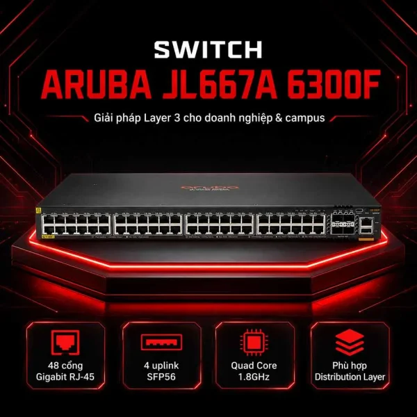 Switch Aruba JL667A 6300F 48G 4SFP56