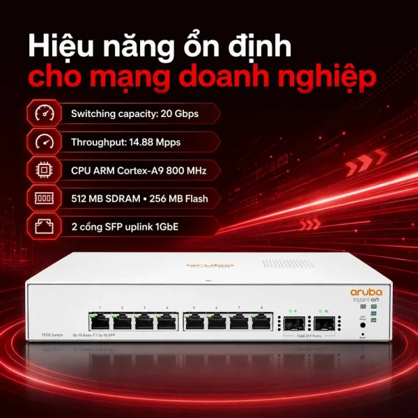 Thiết bị chuyển mạch Aruba Instant On 1930 8G – JL680A