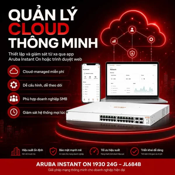 Thiết bị chuyển mạch Aruba Instant On 1930 24G – JL684B