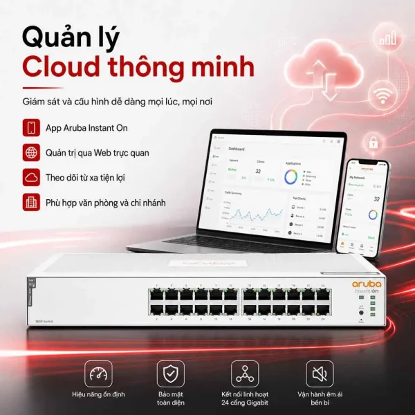 Thiết bị chuyển mạch Aruba Instant On 1830 8G – JL811A