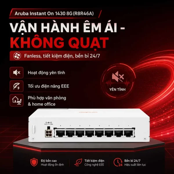Thiết bị chuyển mạch Aruba Instant On 1430 8G – R8R46A