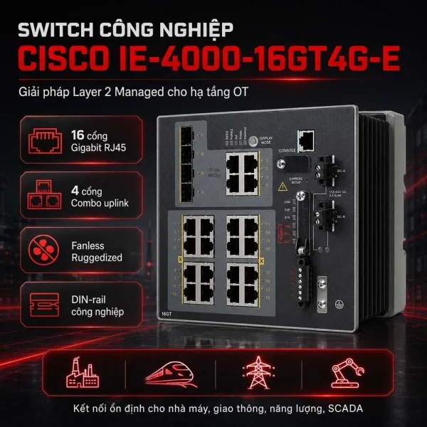 Switch công nghiệp Cisco IE-4000-16GT4G-E