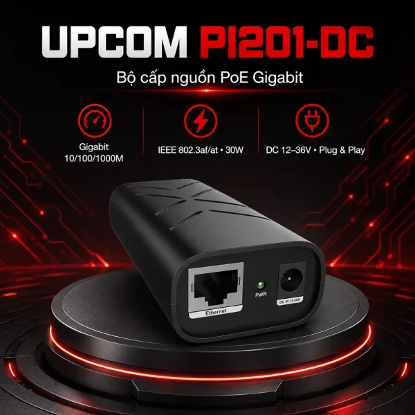 Bộ cấp PoE Gigabit UPCOM PI201-DC DC12-36V
