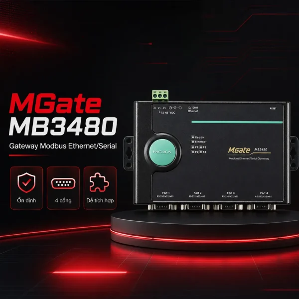 Bộ chuyển đổi Moxa MB3480 4xRS232/422/485 sang Ethernet