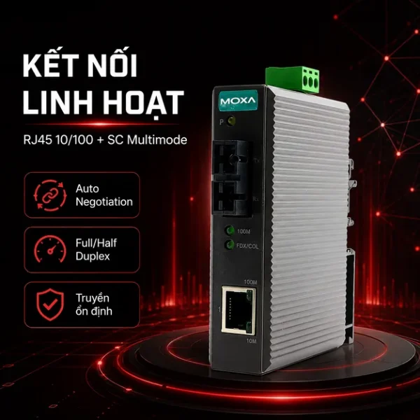 Bộ chuyển đổi quang điện công nghiệp Moxa IMC-21-M-SC