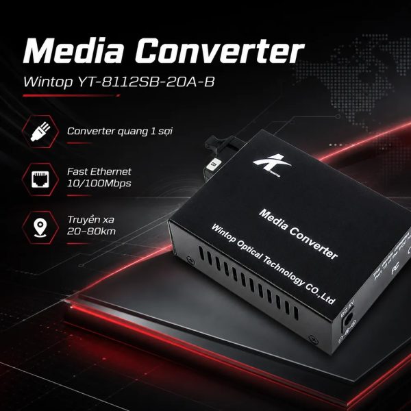 Bộ chuyển đổi quang điện Media WINTOP YT-8112SB-20A-B