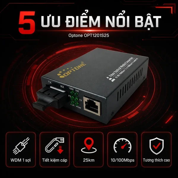 Bộ chuyển đổi quang điện Optone OPT1201S25