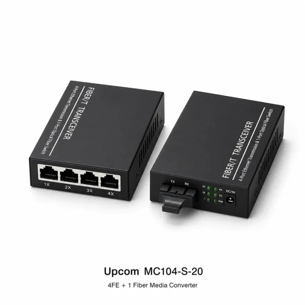 Bộ chuyển đổi quang điện Upcom MC104-S-20 4×10/100M Base-T(X)+1x100M FX