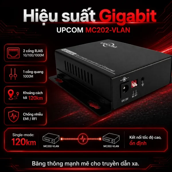 Bộ chuyển đổi quang điện UPCOM MC202-VLAN