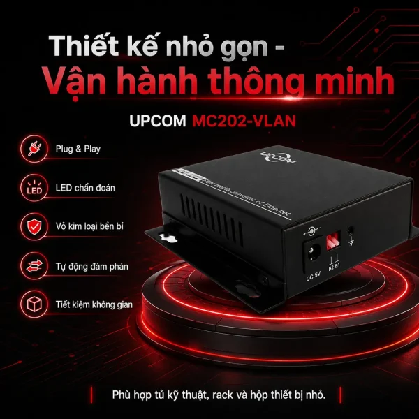 Bộ chuyển đổi quang điện UPCOM MC202-VLAN