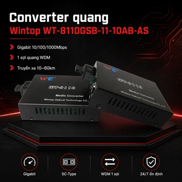 Bộ chuyển đổi quang điện WINTOP WT-8110GSB-11-10AB-AS