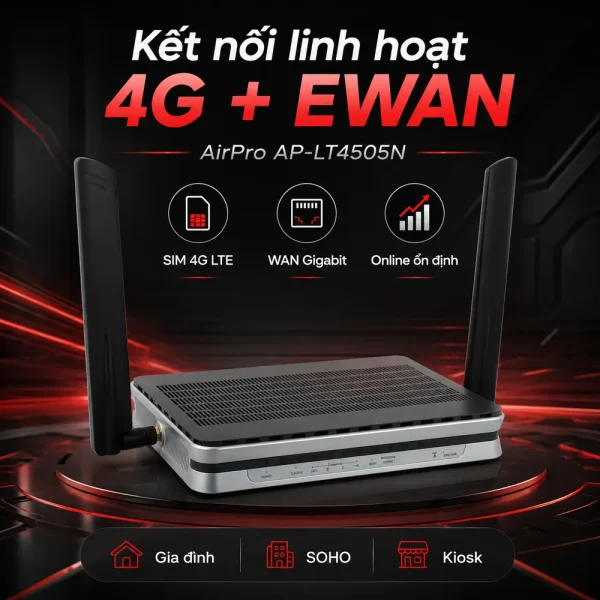 Bộ định tuyến AirPro AP-LT4505N SIM đơn 4G LTE 300Mbps