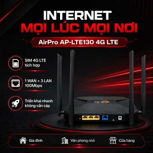Bộ định tuyến AirPro AP-LTE130 4G LTE 300Mbps