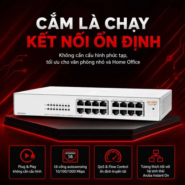 Thiết bị chuyển mạch Aruba Instant On 1430 16G – R8R47A