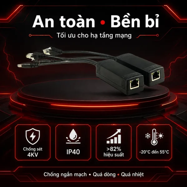Cáp chia PoE 10/100M PD UPCOM mã PS101