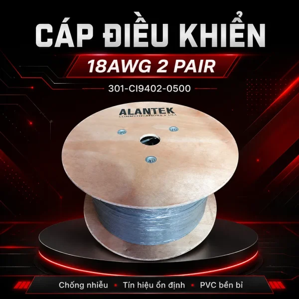 Cáp điều khiển Alantek 18AWG 2 Pair 301-CI9402-0500