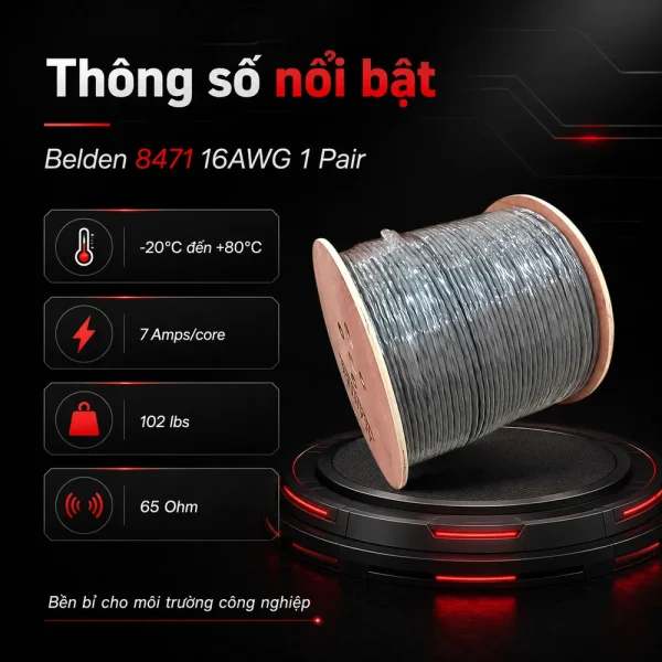 Cáp điều khiển Belden 16AWG 1 pair 8471
