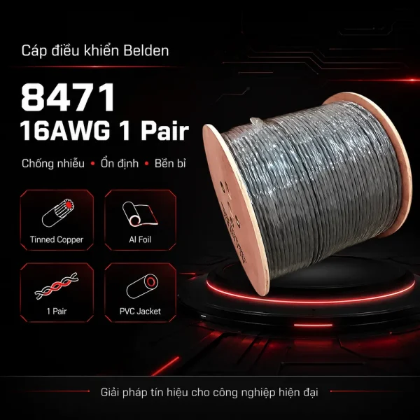 Cáp điều khiển Belden 16AWG 1 pair 8471