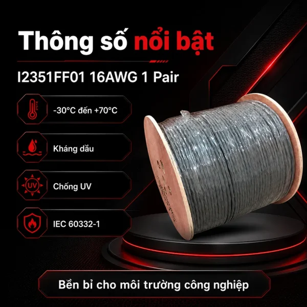 Cáp điều khiển Belden 16AWG 1 pair I2351FF01