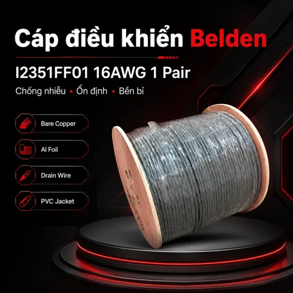 Cáp điều khiển Belden 16AWG 1 pair I2351FF01