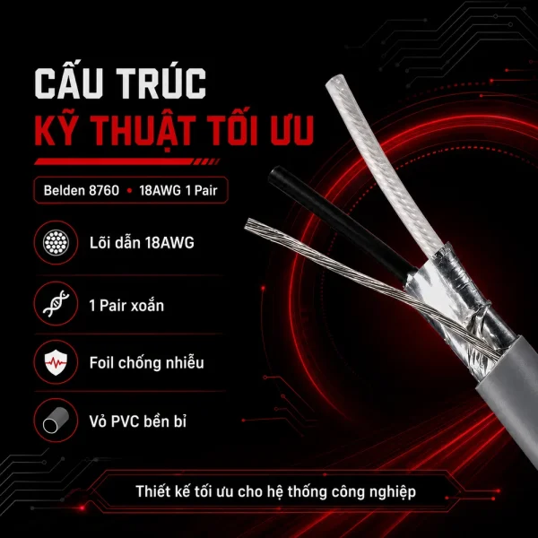 Cáp điều khiển Belden 18AWG 1 pair 8760