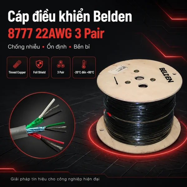 Cáp điều khiển Belden 22AWG 3 pair 8777