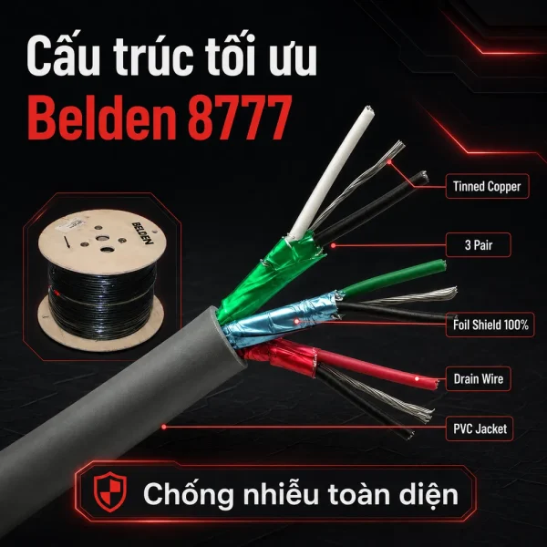 Cáp điều khiển Belden 22AWG 3 pair 8777