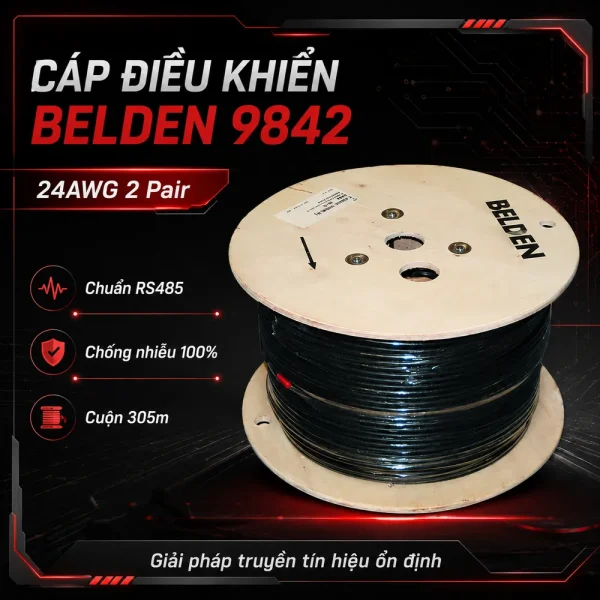 Cáp điều khiển Belden 24AWG 2 Pair 9842