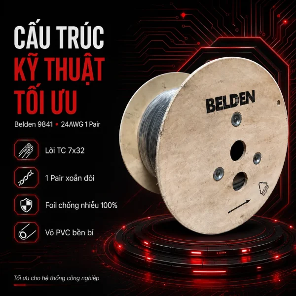 Cáp điều khiển Belden 9841 24AWG 1 Pair
