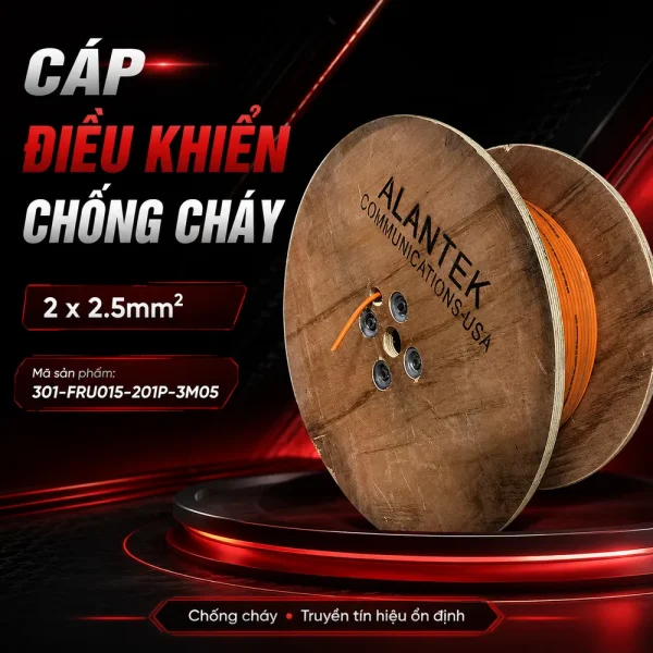 Cáp Điều Khiển Chống Cháy Alantek 2×2.5mm2 301-FRU015-201P-3M05